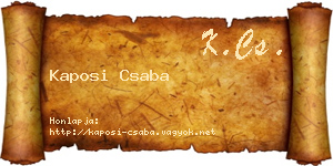 Kaposi Csaba névjegykártya