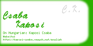 csaba kaposi business card